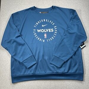 Nike Dri-Fit Minnesota Timberwolves Crewneck Sweatshirt Men's Size XXL TALL